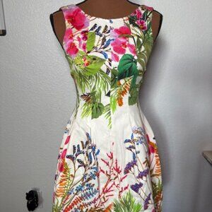 ZARA Basic Tropical Floral Sleeveless Dress – Size XS